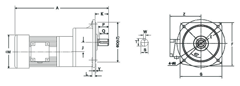 GV立式三相高速比縮框型(剎車)減速馬達(dá)齒輪減速電機(jī)圖紙
