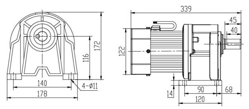 SH28-750W微型永磁減速電機(jī)圖紙