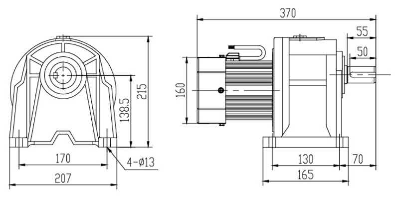 SH32-750W微型永磁減速電機(jī)圖紙