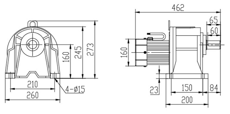 SH40-2200W微型永磁減速電機(jī)圖紙