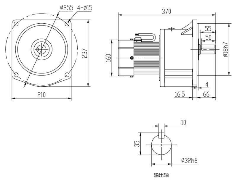 SV32-750W微型永磁減速電機(jī)圖紙